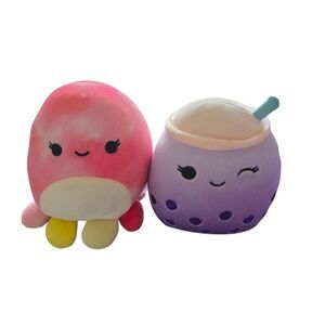 Squishmallows 5" poplina and Orzella octopus plush